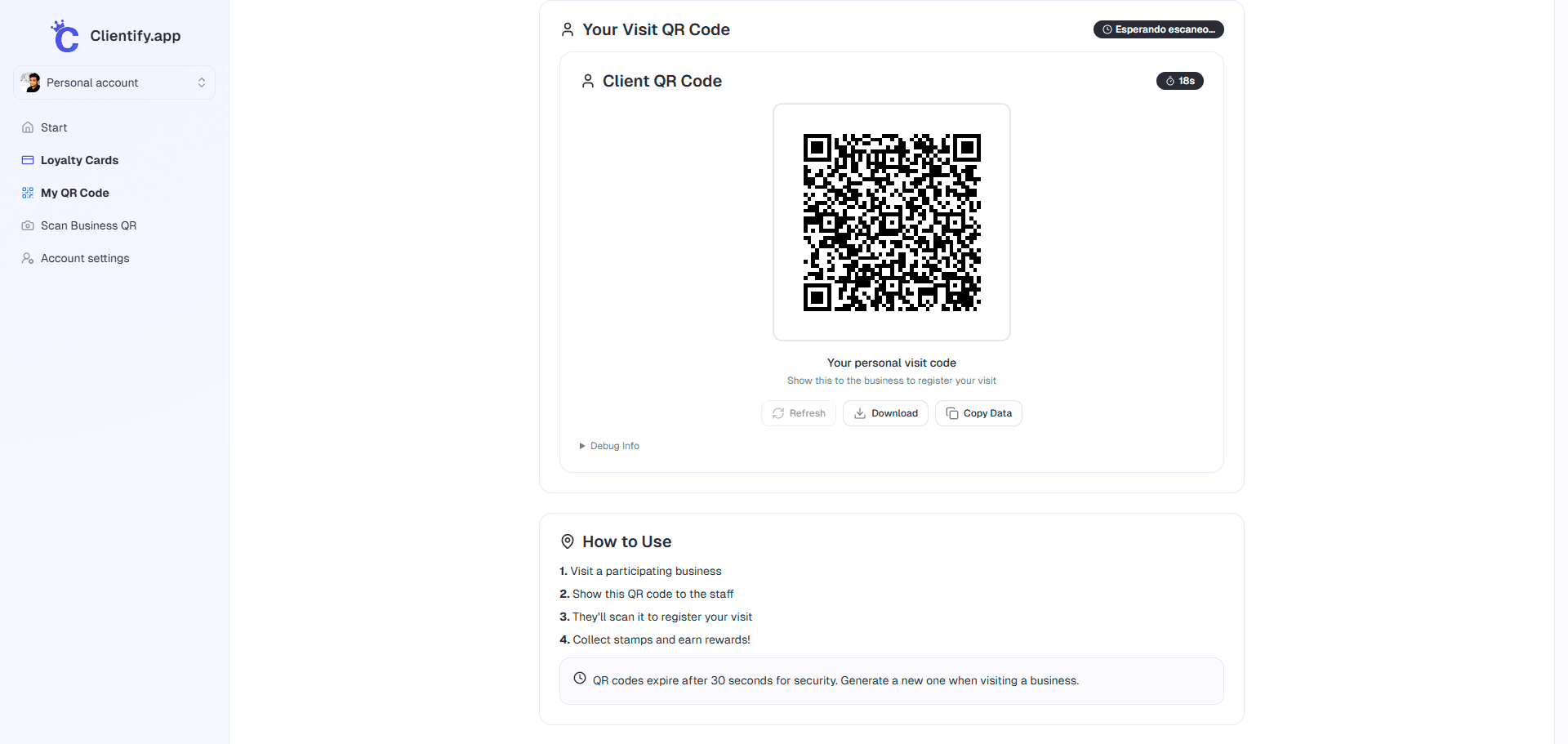 Customer QR Code Example
