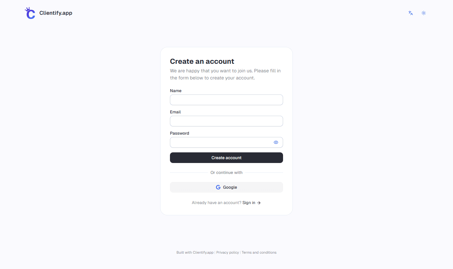 Account Creation Process