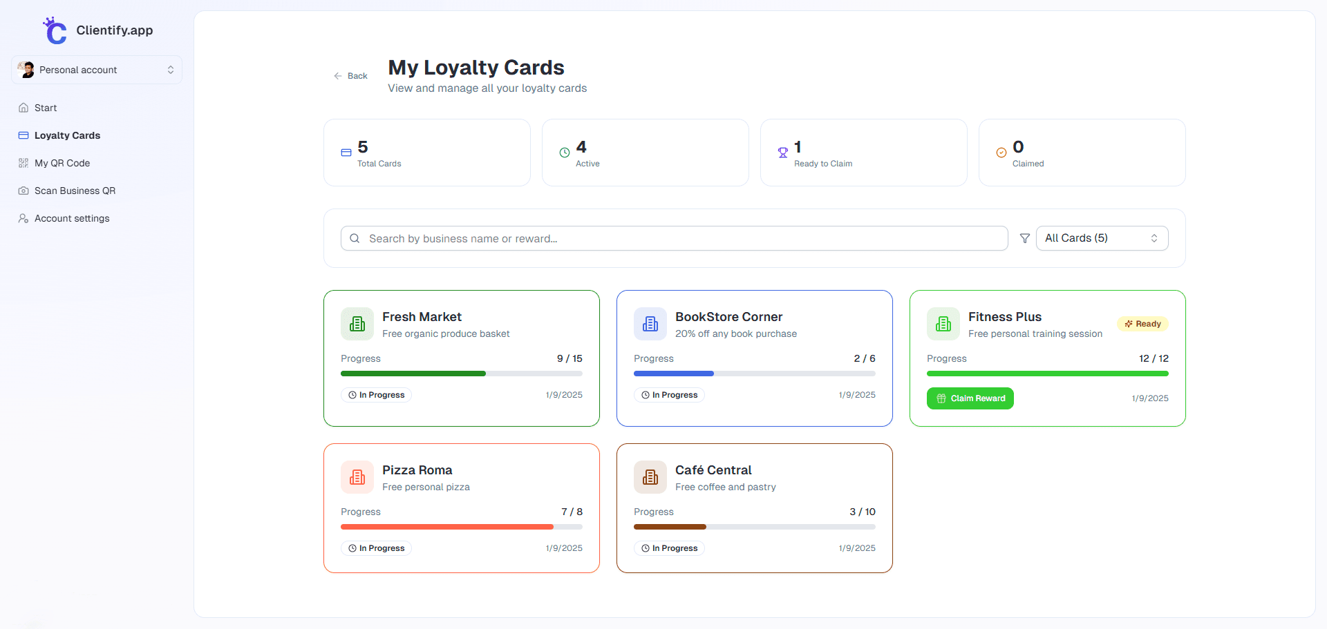 Digital Loyalty Card Example